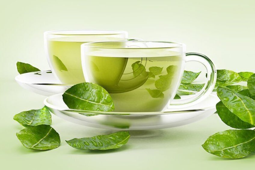 Nepali Green Tea Before and After Massage
