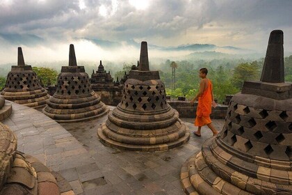 Borobudur Climb Up, Merapi Volcano, Prambanan one Day Tour