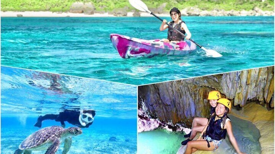 Okinawa Miyako Pumpkin Limestone Caving and Sea Turtle Snorkeling