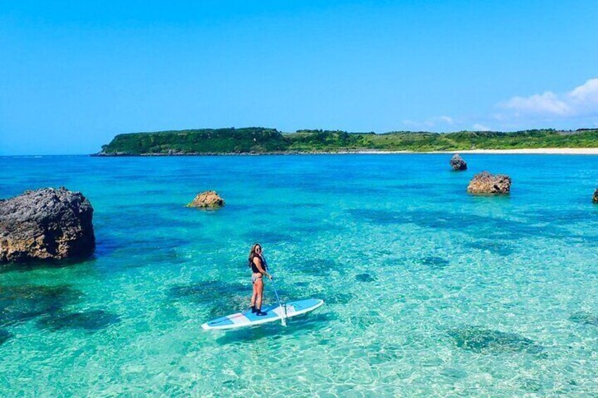 [Okinawa Miyako] [1 day] Beach SUP / Canoe & Pumpkin Limestone Caving