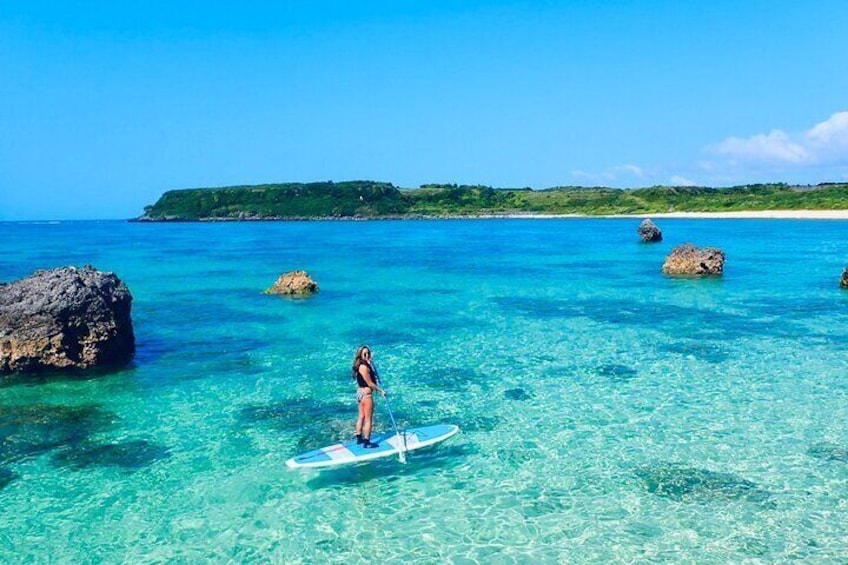 [Okinawa Miyako] [1 day] Superb view beach SUP / Canoe & sea turtle Snorkeling!