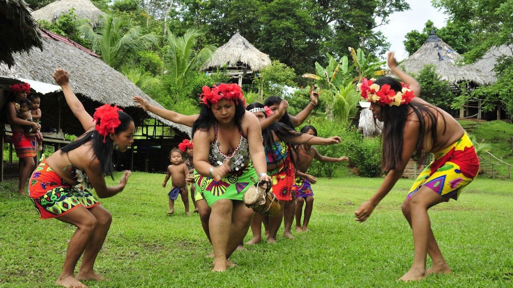 Embera Indians performing a cultural dance
