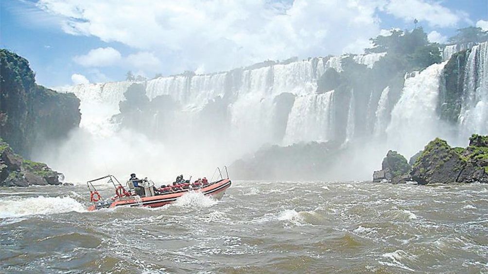 Boat ride under Iguazu Falls 