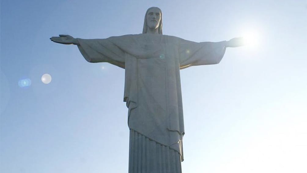 Close view of the Christ Statue in Rio de Janeiro