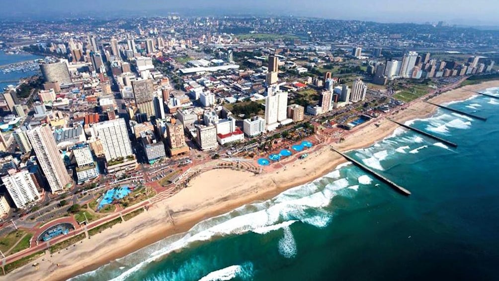 Aerial view of the city along the coast in Natal