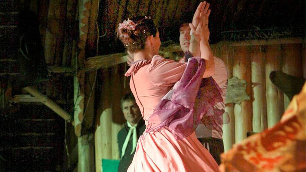 Traditional dance at gaucho night in Porto Alegre 