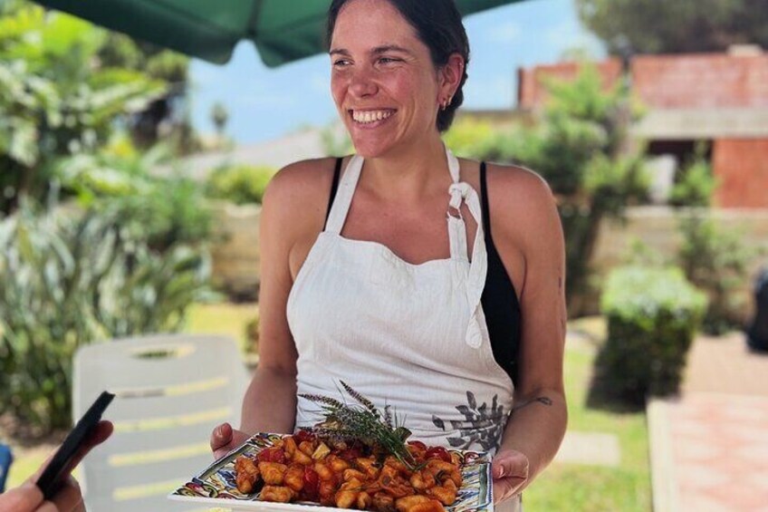 Traditional cooking lesson with tasting in the garden 