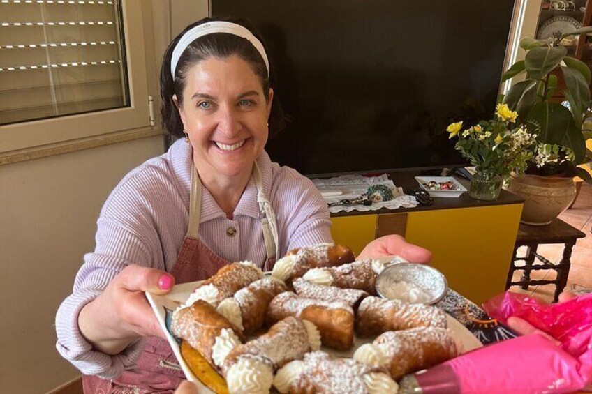 In my cooking lessons you learn to make cannoli, even crust!