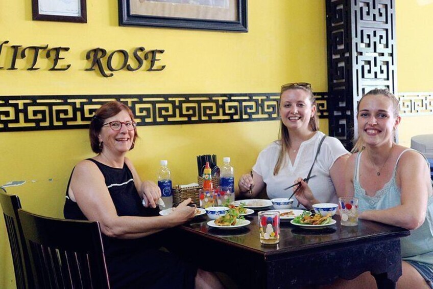 Try White rose dumplings or Banh bao banh vac 