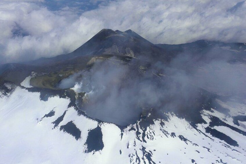 Summit craters seen from the helicopter