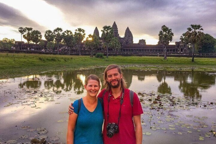 Angkor Wat temple after sunrise 