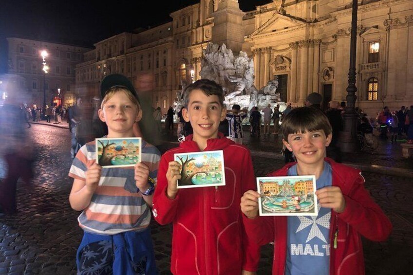 Rome by Night Tour for Kids & Families with Pizza & Gelato Tasting