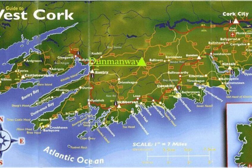 Map Of West Cork And Kerry Bay Of A Hundred Islands Cruise. West Cork. Private Guided. 50 Mins.