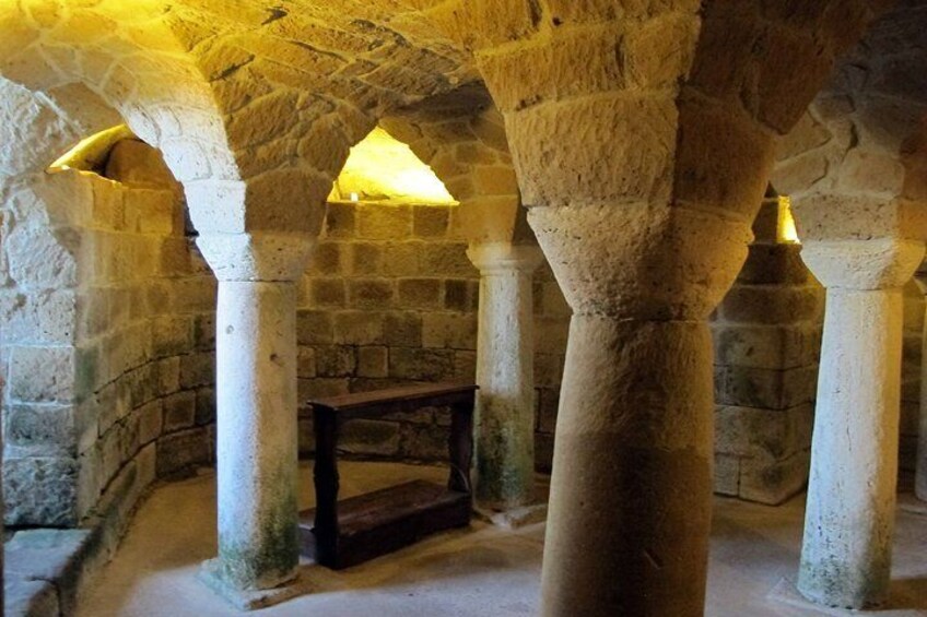 The crypt of the Duomo in Sovana