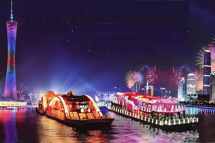 Private Guangzhou Night Tour with Canton Tower and Pearl River VIP Class Cruise 