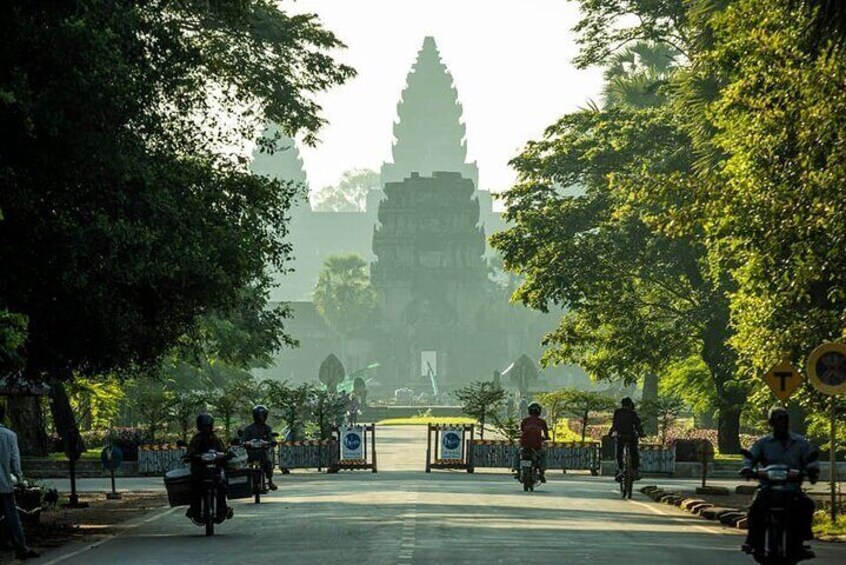 Angkor wat entrance in the early morning 