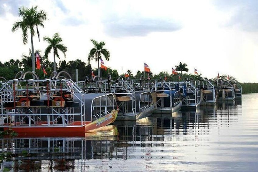 Our airboat line up at the end of a fun-filled day