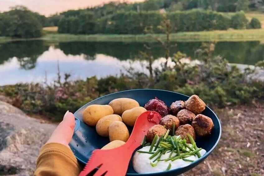 Stockholm: Sunset Hike in Tyresta National Park with Meal