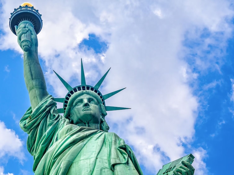 Underneath angle of the Statue of Liberty 