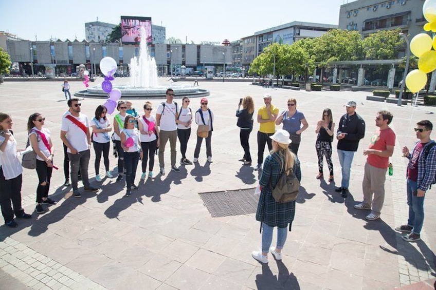 Starting point - Trg Nezavisnosti at the fountain - Podgorica