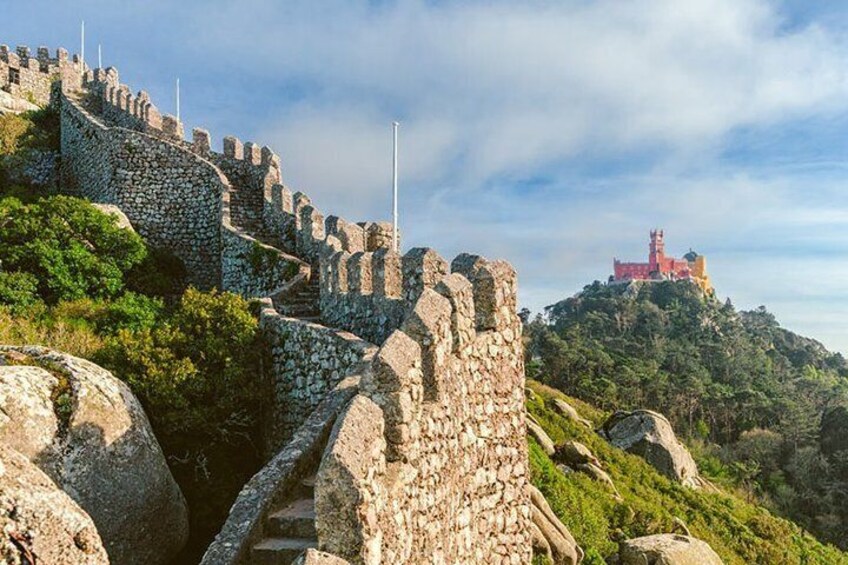 Castle of the Mourish, a true monument of history in the center forest of Sintra
