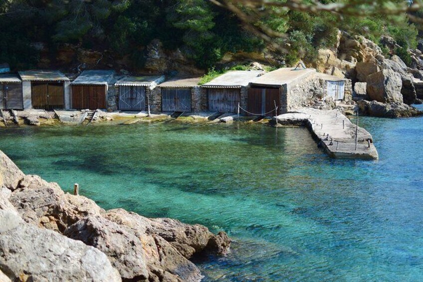 Fishermen's houses on the Ibiza coast