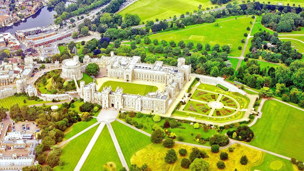 Aerial view of Windsor Castle in London 
