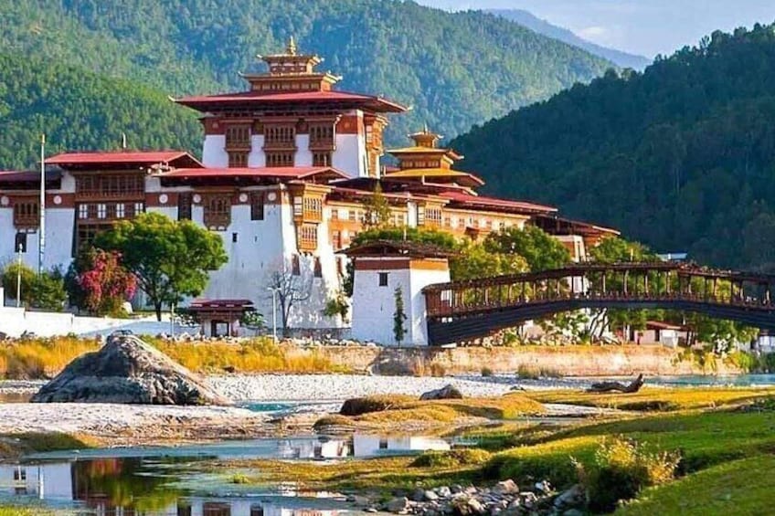 Punakha Dzong - or also known as "Pungthang Dewa Chhenbi Phodrang" which means "The Palace of Great Happiness or Bliss"