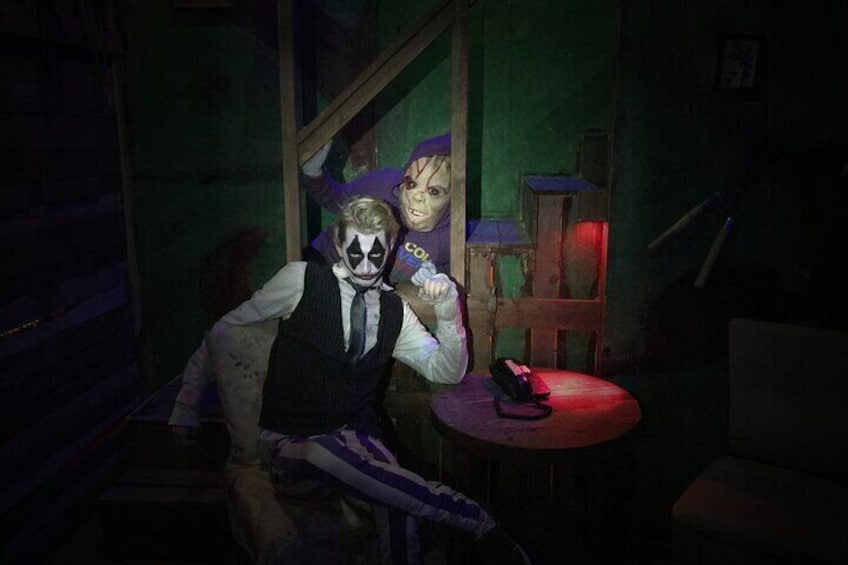 Clown and his creature