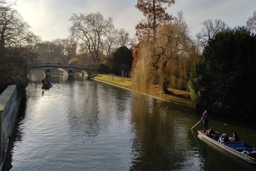 Enjoy a walk along the backs and over the River Cam