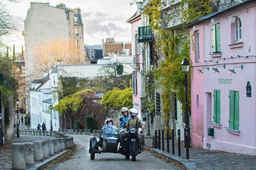 Montmartre by Sidecar Motorcycle with a Parisian
