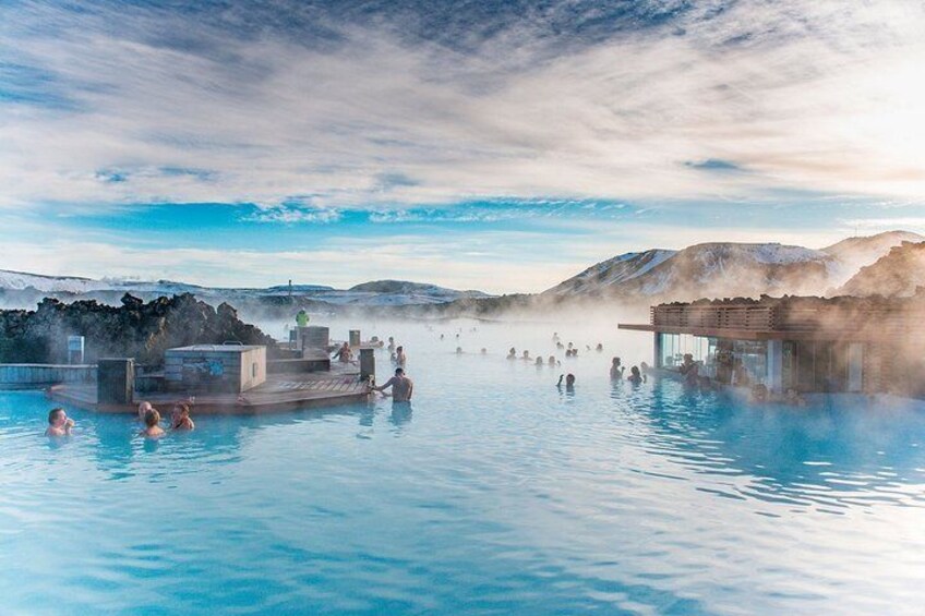 Unique bathing in an Icelandic hot springs at the Blue Lagoon