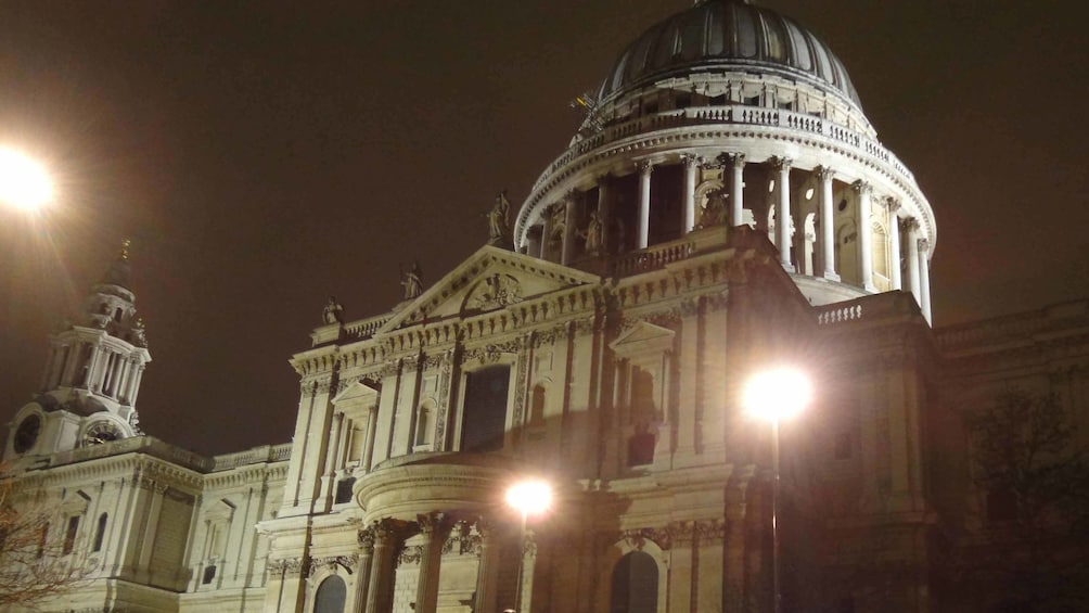 Building at night in London