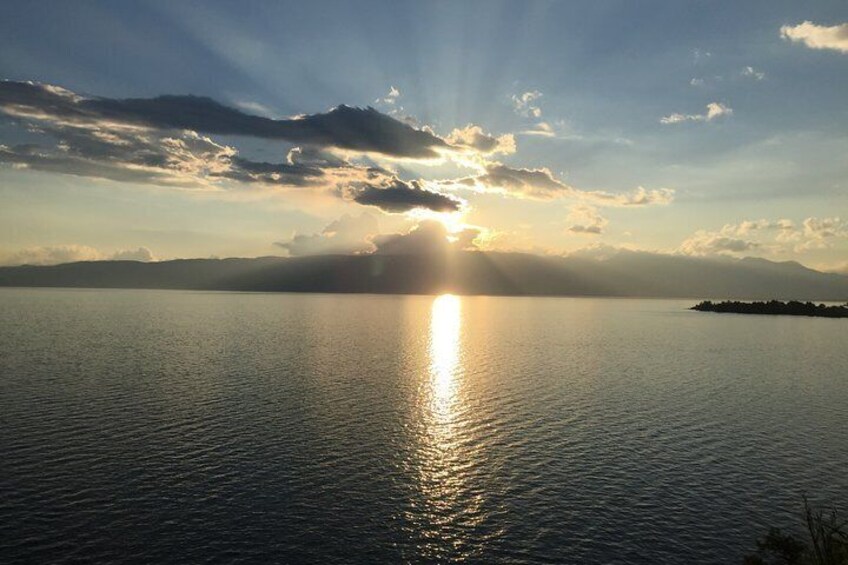 Ohrid lake in pogradec