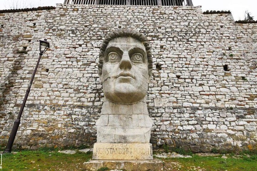 Constantin the great statue in Berati Fortress