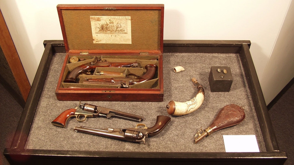 Guns and weapons display at the History Museum in St Augustine