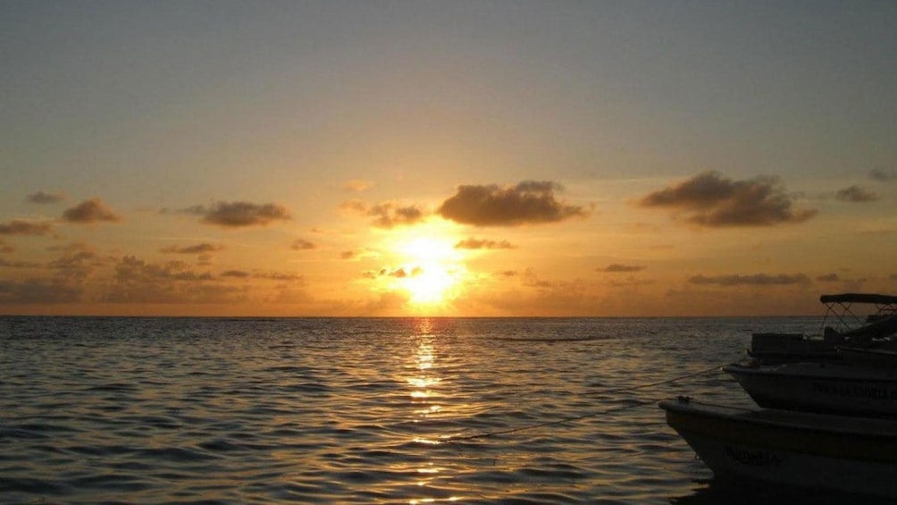 watching the sunset from the bay in San Andres