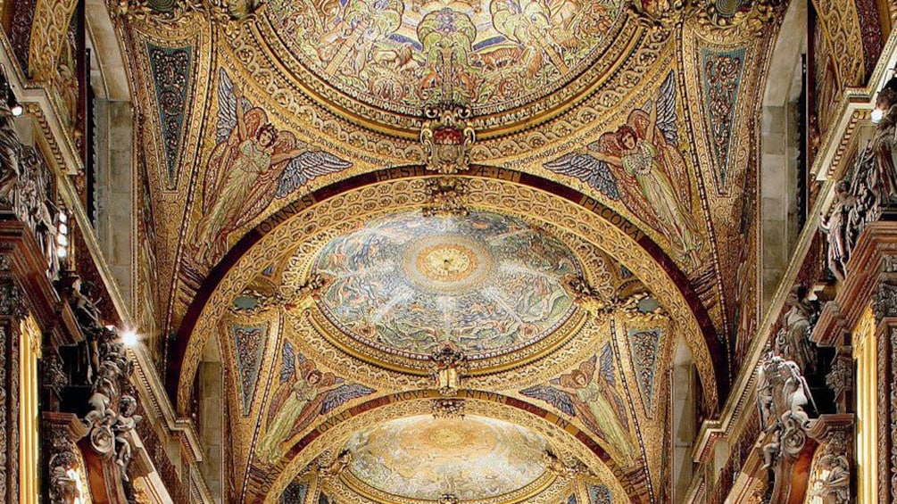 Murals on the ceiling of St Paul's Cathedral in London
