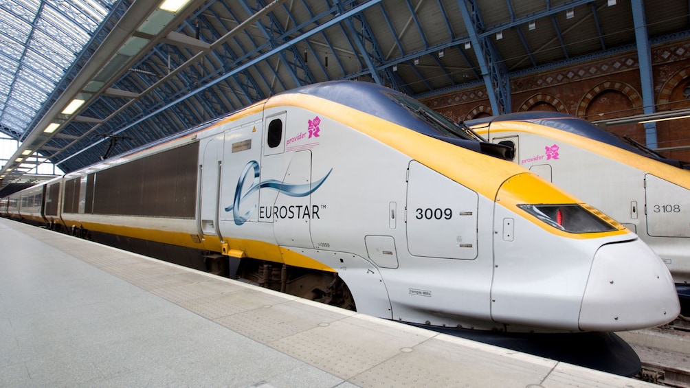 Eurostar train at the station in London