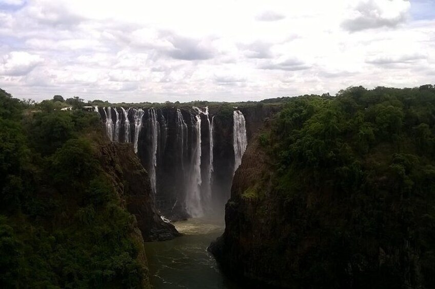 The Victoria Falls seen from the bridge