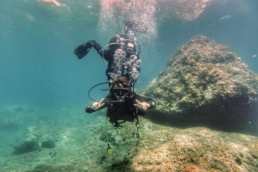 Diving baptism in the Montgrí Natural Park