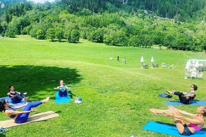 Yoga classes at the foot of Mont Blanc