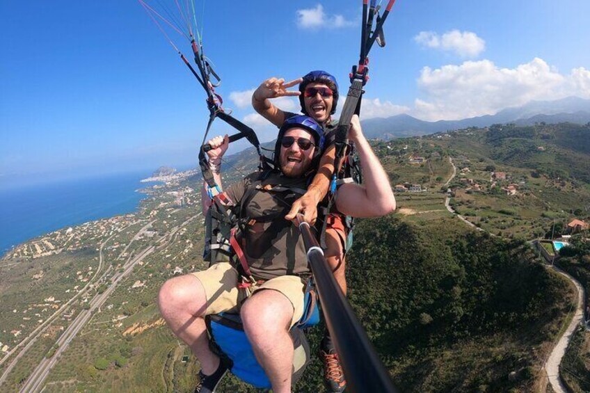 Tandem Paragliding Flight in Taormina