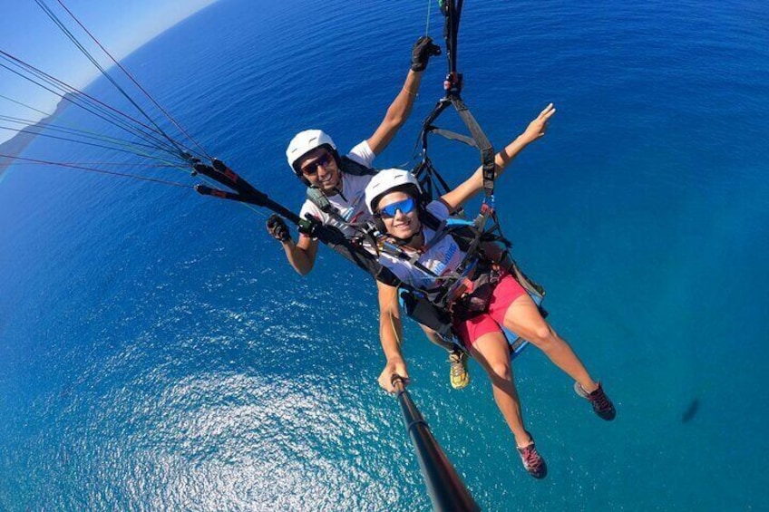 Tandem Paragliding Flight in Taormina