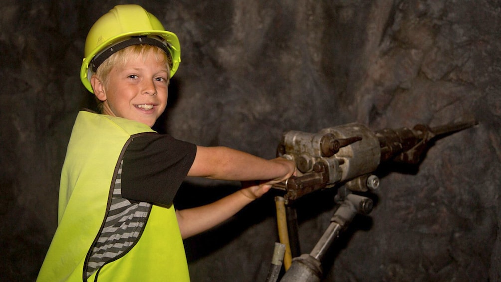Boy at the Gold Discovery Centre in Waikato 