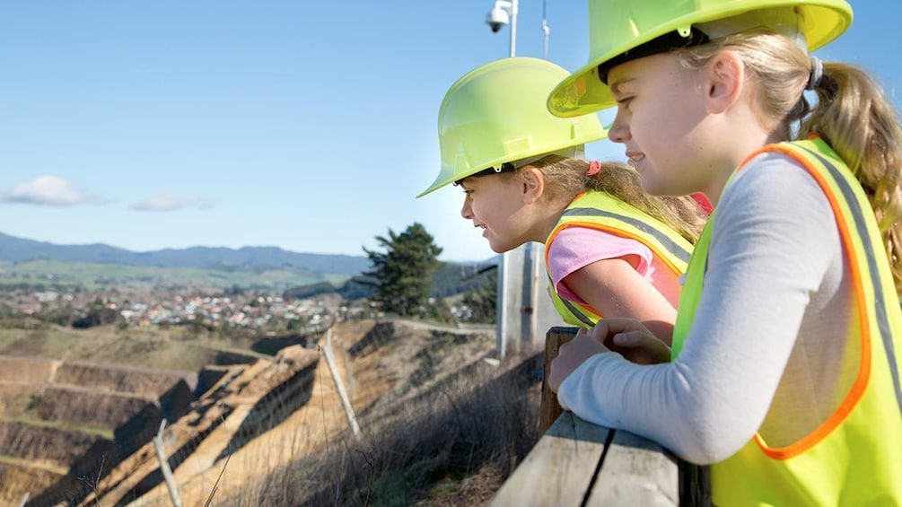 Two girls at the Waihi Gold Mine Tour in Waikato 