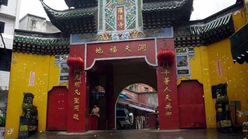 yellow and red painted building in china