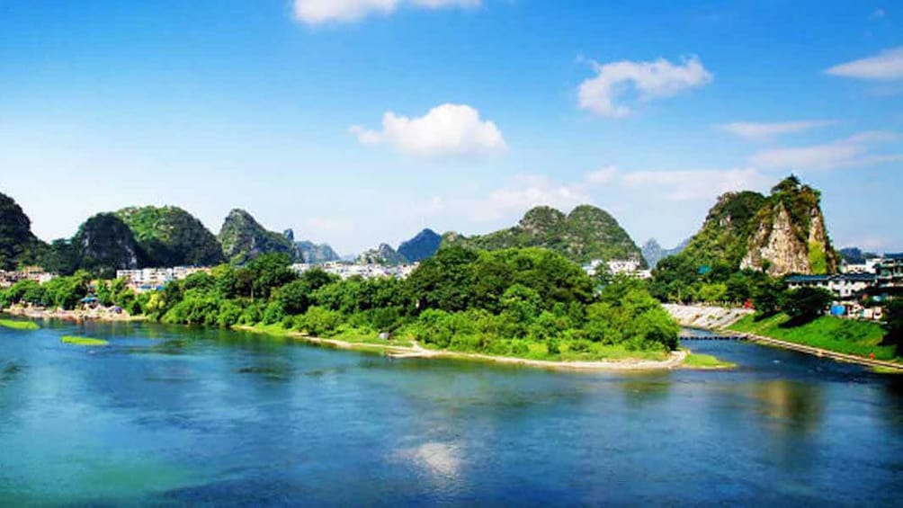 beautiful mountains and river landscape in Guilin