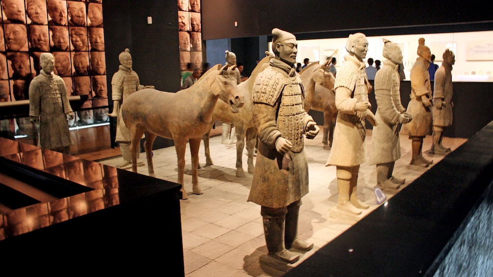 preserved Terra Cotta warrior sculptures at the Shaanxi History museum in Xi'an