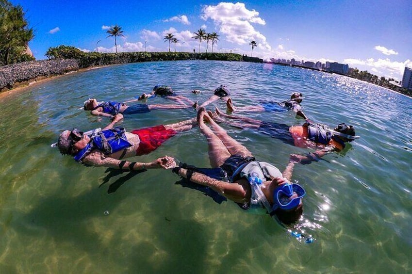 Learning to Snorkel with Adventure Mermaid makes a great group adventure, safe and enjoyable in calm water. 